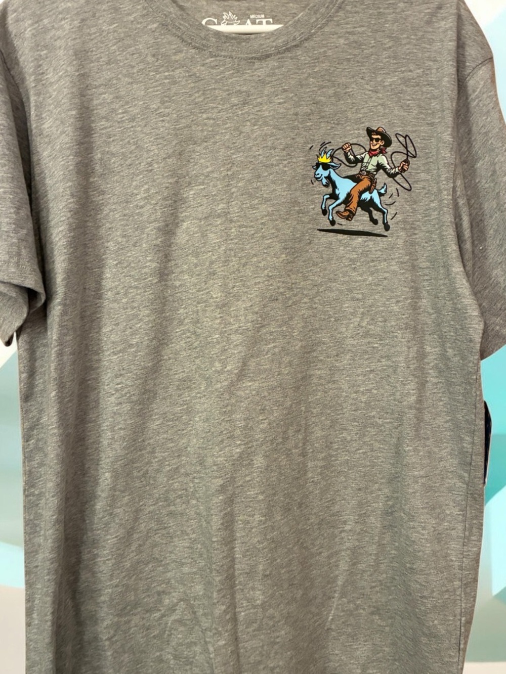 Men's Grey Heather Graphic Tee with Rodeo Print